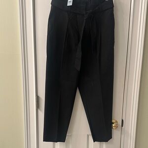 Women’s tie waist Black Pants straight leg pants- Ann Taylor